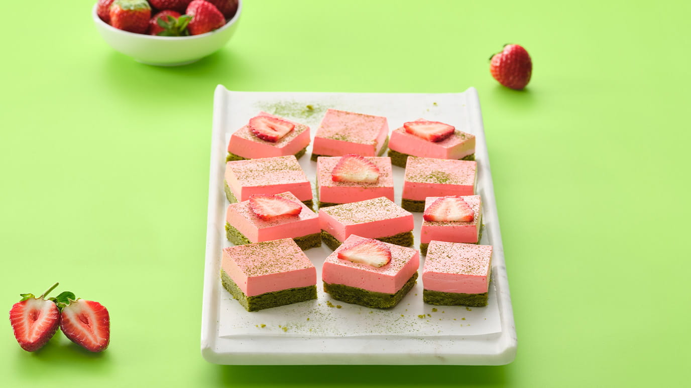 Strawberry Lite Matcha Slice